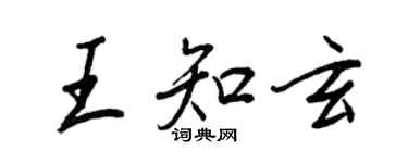 王正良王知玄行書個性簽名怎么寫
