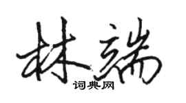 駱恆光林端行書個性簽名怎么寫