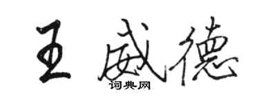 駱恆光王威德行書個性簽名怎么寫