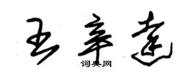 朱錫榮王辛達草書個性簽名怎么寫