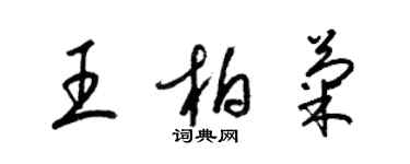 梁錦英王柏菊草書個性簽名怎么寫