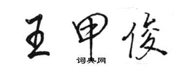 駱恆光王甲俊行書個性簽名怎么寫