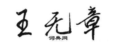 駱恆光王無章行書個性簽名怎么寫