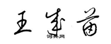 梁錦英王成苗草書個性簽名怎么寫