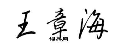 王正良王章海行書個性簽名怎么寫
