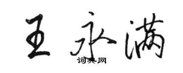 駱恆光王永滿行書個性簽名怎么寫