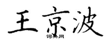 丁謙王京波楷書個性簽名怎么寫