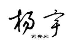 梁錦英楊宇草書個性簽名怎么寫