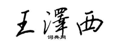 王正良王澤西行書個性簽名怎么寫