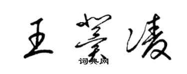 梁錦英王冀凌草書個性簽名怎么寫