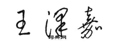駱恆光王澤嘉草書個性簽名怎么寫