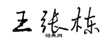 曾慶福王張棟行書個性簽名怎么寫