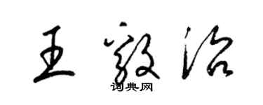 梁錦英王毅治草書個性簽名怎么寫