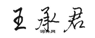 駱恆光王承君行書個性簽名怎么寫