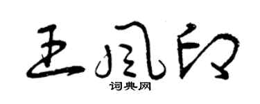 曾慶福王風印草書個性簽名怎么寫