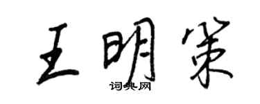 王正良王明策行書個性簽名怎么寫