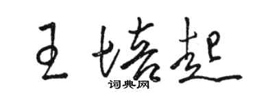 駱恆光王培起草書個性簽名怎么寫