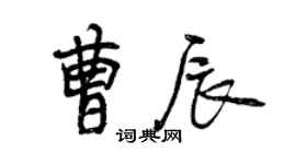 曾慶福曹辰行書個性簽名怎么寫
