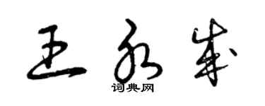曾慶福王水成草書個性簽名怎么寫