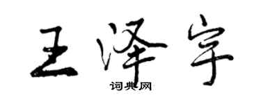 曾慶福王澤宇行書個性簽名怎么寫