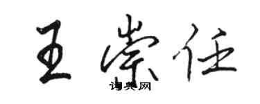 駱恆光王崇任行書個性簽名怎么寫