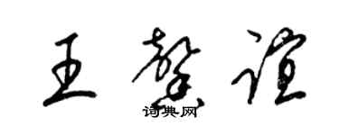 梁錦英王馨誼草書個性簽名怎么寫