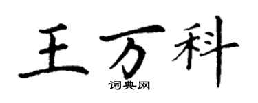 丁謙王萬科楷書個性簽名怎么寫