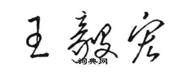 駱恆光王毅宏草書個性簽名怎么寫
