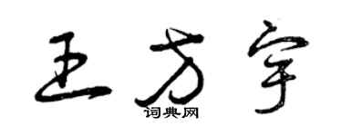 曾慶福王方宇草書個性簽名怎么寫