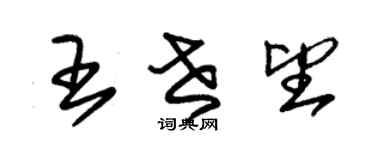 朱錫榮王世望草書個性簽名怎么寫