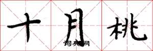 周炳元十月桃楷書怎么寫