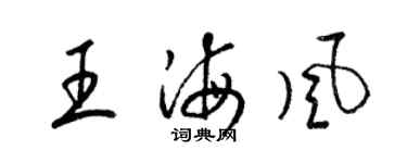 梁錦英王海風草書個性簽名怎么寫