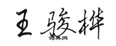 駱恆光王駿樺行書個性簽名怎么寫