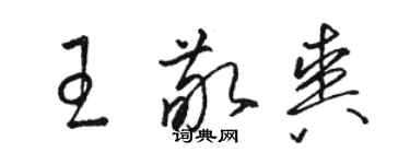 駱恆光王敬爽草書個性簽名怎么寫