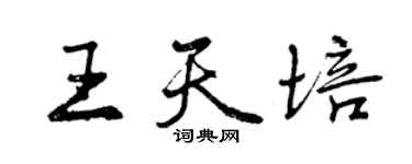 曾慶福王天培行書個性簽名怎么寫