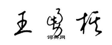 梁錦英王勇棋草書個性簽名怎么寫