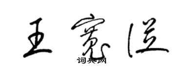梁錦英王寬從草書個性簽名怎么寫