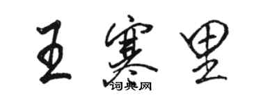 駱恆光王寒里行書個性簽名怎么寫