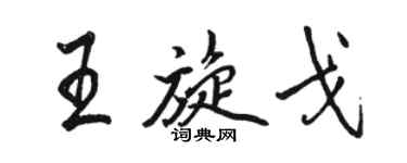 駱恆光王旋戈行書個性簽名怎么寫