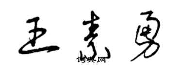 曾慶福王素勇草書個性簽名怎么寫