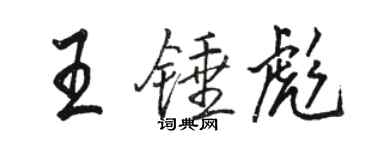 駱恆光王錘彪行書個性簽名怎么寫