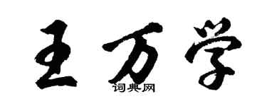 胡問遂王萬學行書個性簽名怎么寫