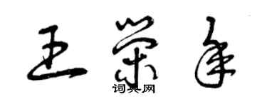 曾慶福王榮年草書個性簽名怎么寫