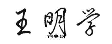 駱恆光王明學行書個性簽名怎么寫