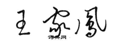 駱恆光王家鳳草書個性簽名怎么寫