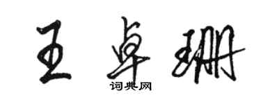 駱恆光王卓珊行書個性簽名怎么寫