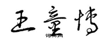 曾慶福王童博草書個性簽名怎么寫