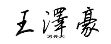 王正良王澤豪行書個性簽名怎么寫