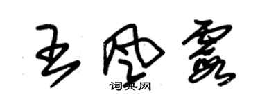 朱錫榮王風霞草書個性簽名怎么寫