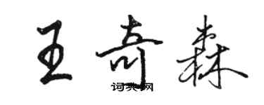 駱恆光王奇森行書個性簽名怎么寫